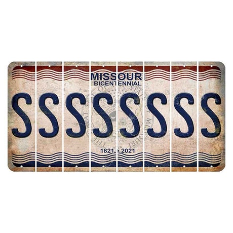 Missouri Bicentennial Cut License Plate Strips (Set of 8) S