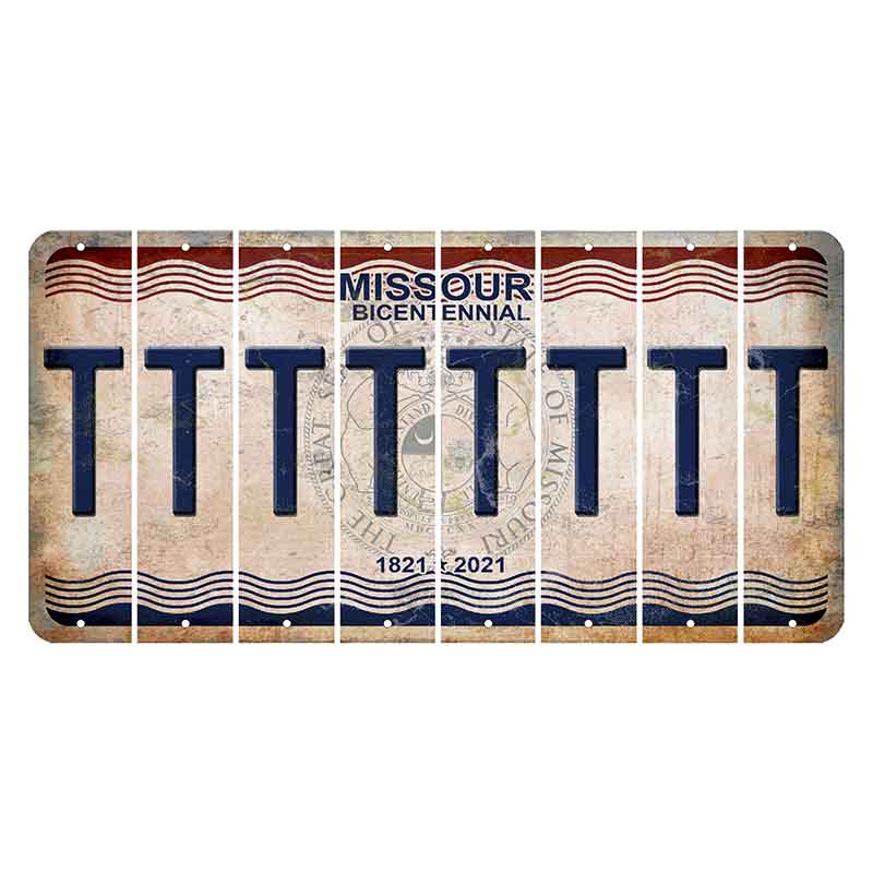 Missouri Bicentennial Cut License Plate Strips (Set of 8) T