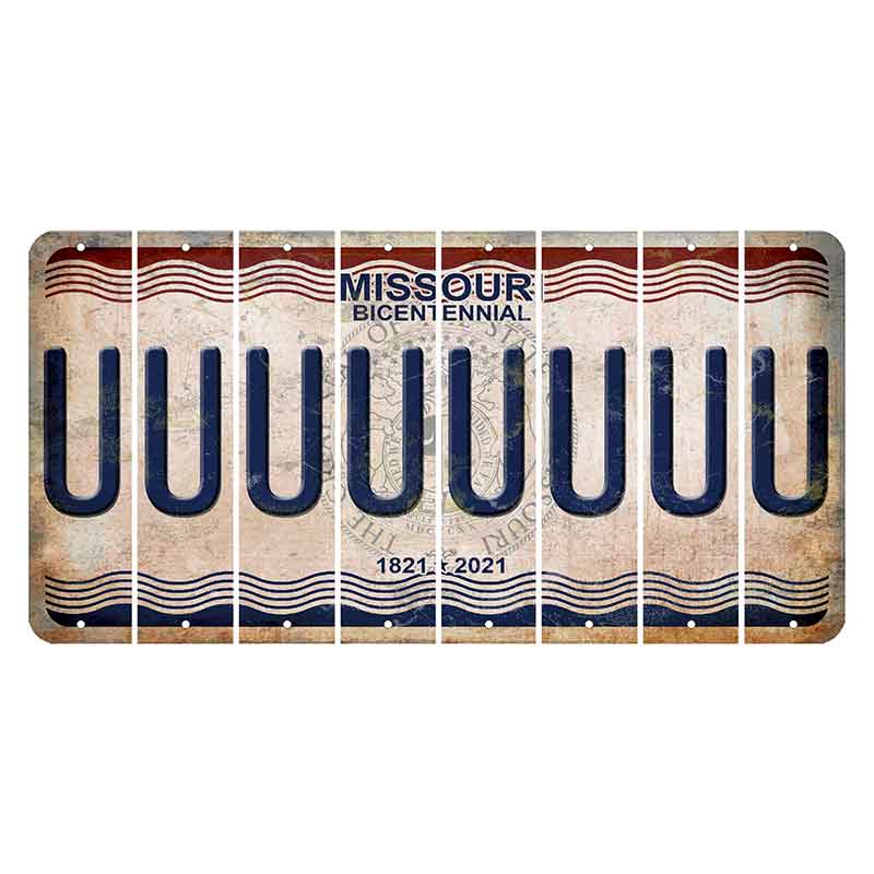 Missouri Bicentennial Cut License Plate Strips (Set of 8) U