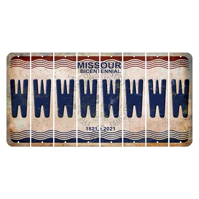 Missouri Bicentennial Cut License Plate Strips (Set of 8) W