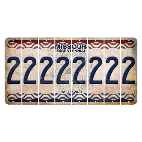 Missouri Bicentennial Cut License Plate Strips (Set of 8) 2