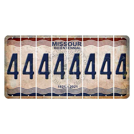 Missouri Bicentennial Cut License Plate Strips (Set of 8) 4