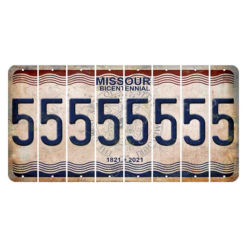 Missouri Bicentennial Cut License Plate Strips (Set of 8) 5