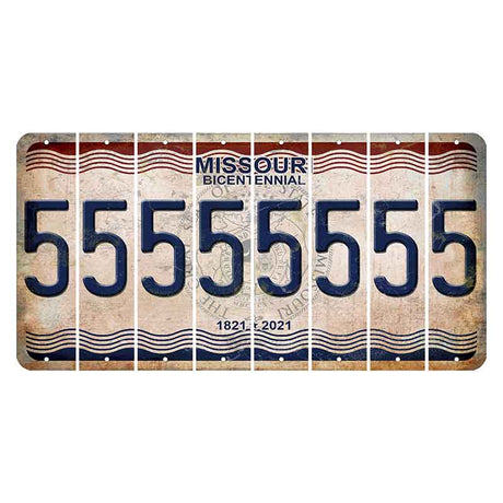 Missouri Bicentennial Cut License Plate Strips (Set of 8) 5