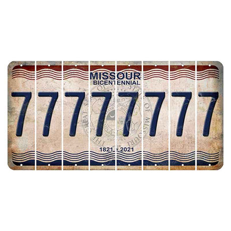 Missouri Bicentennial Cut License Plate Strips (Set of 8) 7