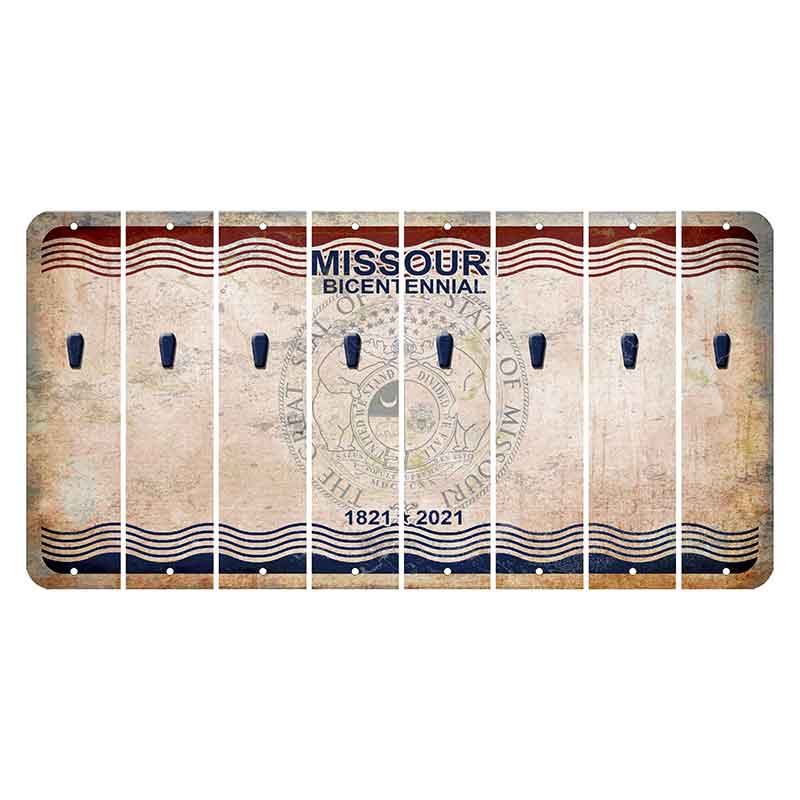 Missouri Bicentennial Cut License Plate Strips (Set of 8) Apostrophe