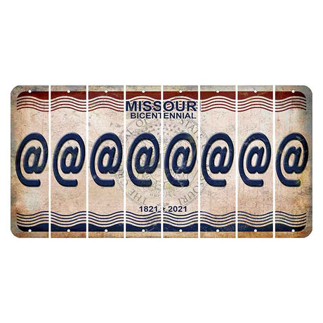 Missouri Bicentennial Cut License Plate Strips (Set of 8) At Sign