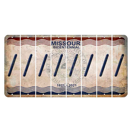 Missouri Bicentennial Cut License Plate Strips (Set of 8) Forward Slash