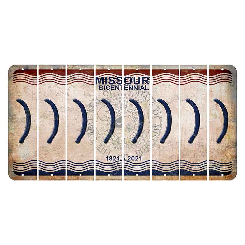 Missouri Bicentennial Cut License Plate Strips (Set of 8) Parenthesis - Right