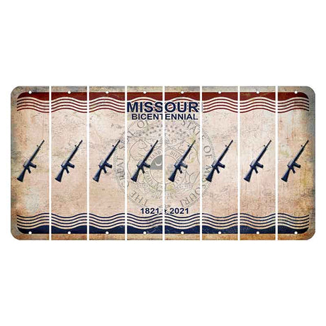 Missouri Bicentennial Cut License Plate Strips (Set of 8) Rifle