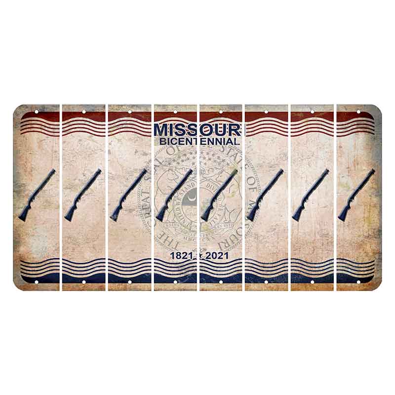 Missouri Bicentennial Cut License Plate Strips (Set of 8) Shotgun