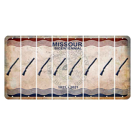 Missouri Bicentennial Cut License Plate Strips (Set of 8) Shotgun