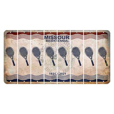 Missouri Bicentennial Cut License Plate Strips (Set of 8) Tennis Racket