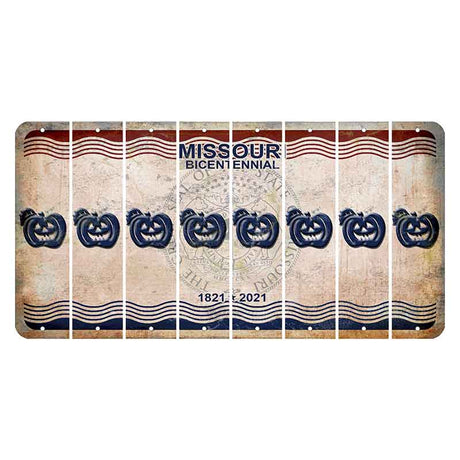 Missouri Bicentennial Cut License Plate Strips (Set of 8) Pumpkin