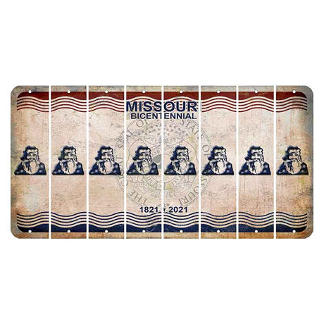 Missouri Bicentennial Cut License Plate Strips (Set of 8) Santa Claus