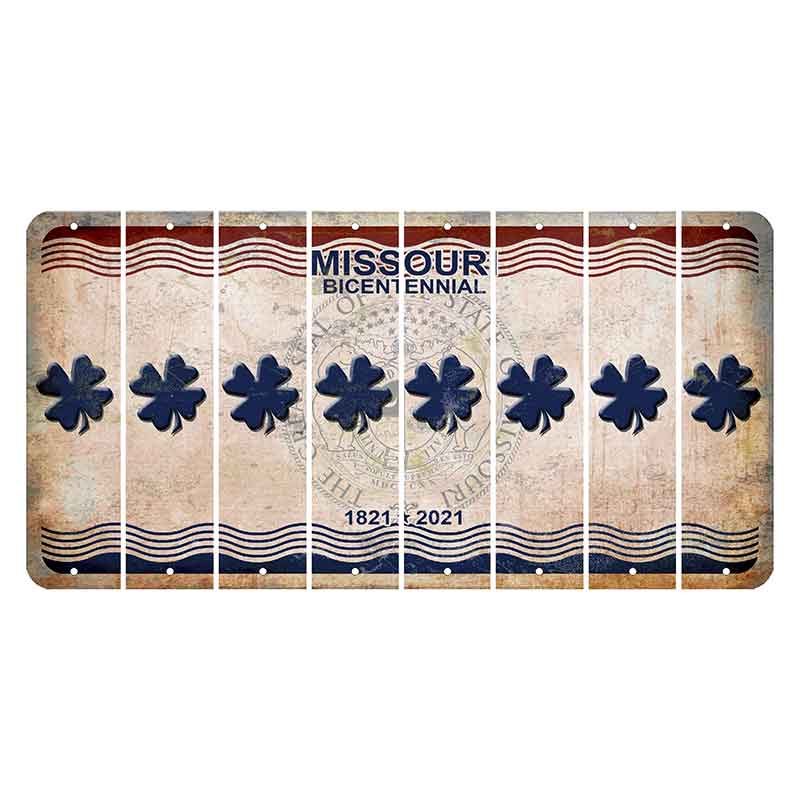 Missouri Bicentennial Cut License Plate Strips (Set of 8) Shamrock