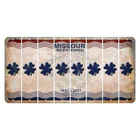 Missouri Bicentennial Cut License Plate Strips (Set of 8) Shamrock