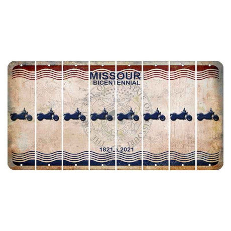 Missouri Bicentennial Cut License Plate Strips (Set of 8) Motorcycle