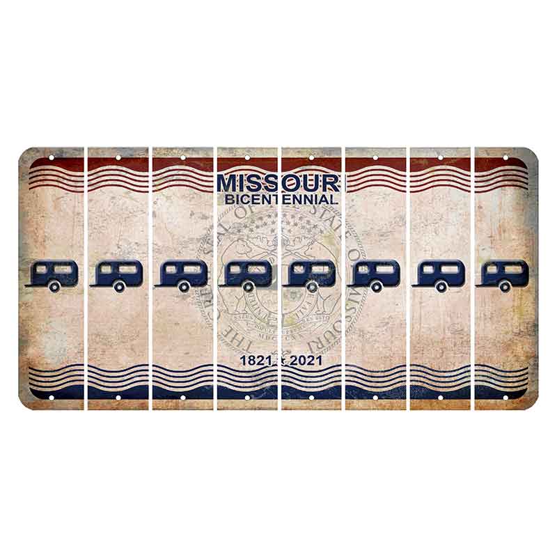 Missouri Bicentennial Cut License Plate Strips (Set of 8) Trailer