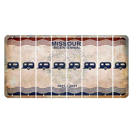 Missouri Bicentennial Cut License Plate Strips (Set of 8) Trailer