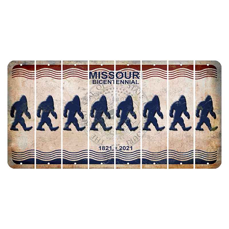 Missouri Bicentennial Cut License Plate Strips (Set of 8) Bigfoot