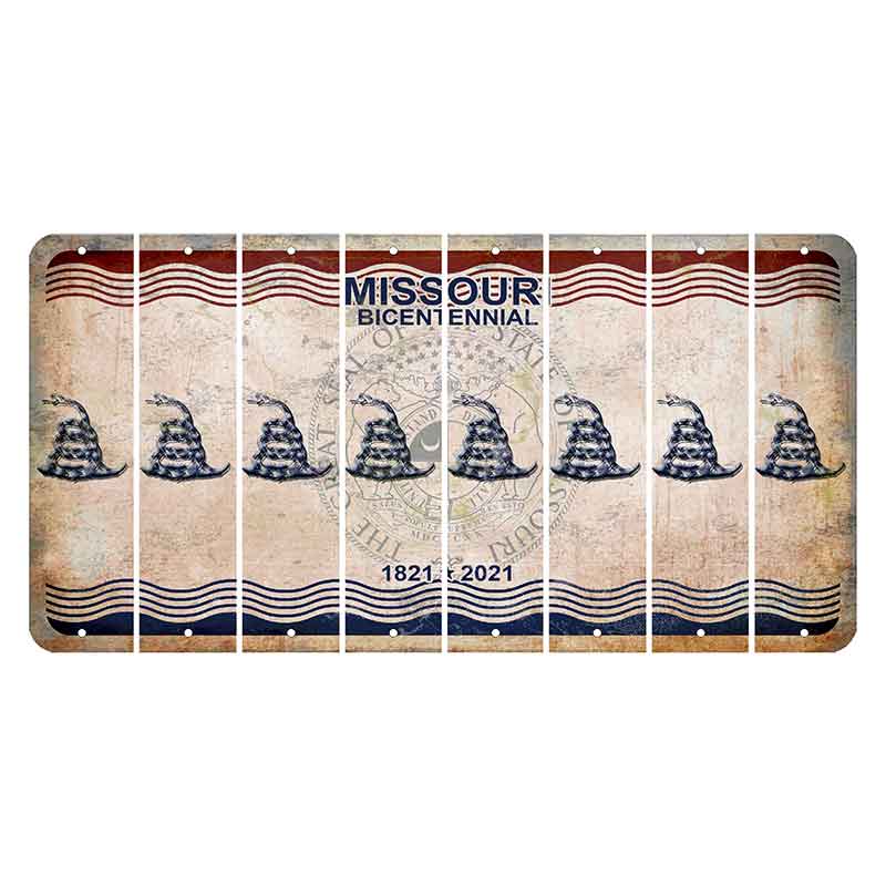 Missouri Bicentennial Cut License Plate Strips (Set of 8) Gadsden