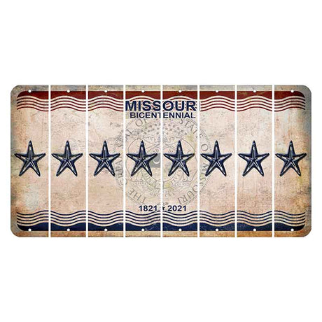 Missouri Bicentennial Cut License Plate Strips (Set of 8) Star Fish