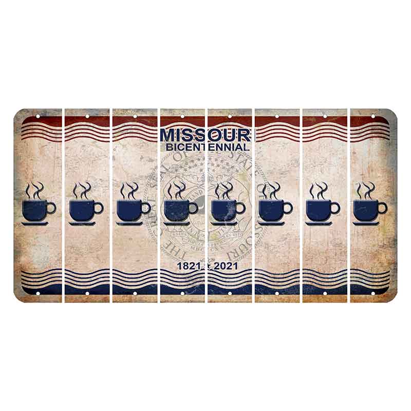 Missouri Bicentennial Cut License Plate Strips (Set of 8) Coffee Mug