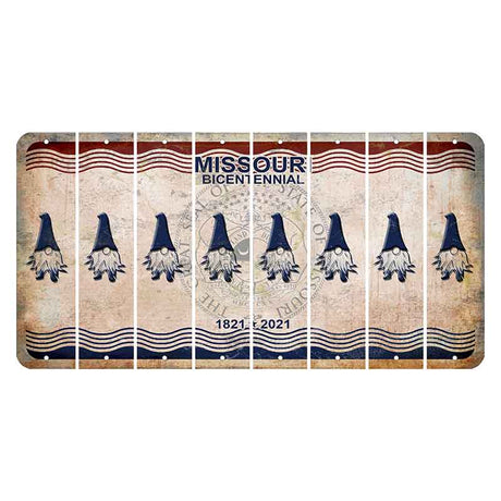 Missouri Bicentennial Cut License Plate Strips (Set of 8) Gnome