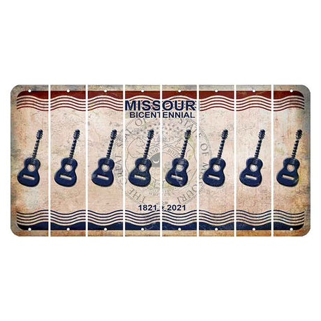 Missouri Bicentennial Cut License Plate Strips (Set of 8) Guitar