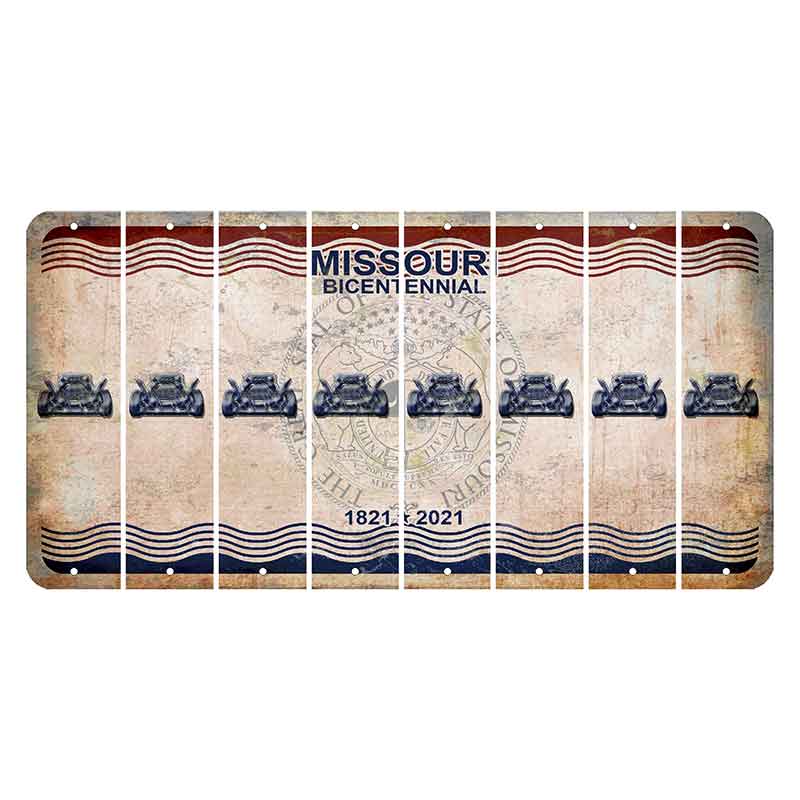 Missouri Bicentennial Cut License Plate Strips (Set of 8) Hot Rod