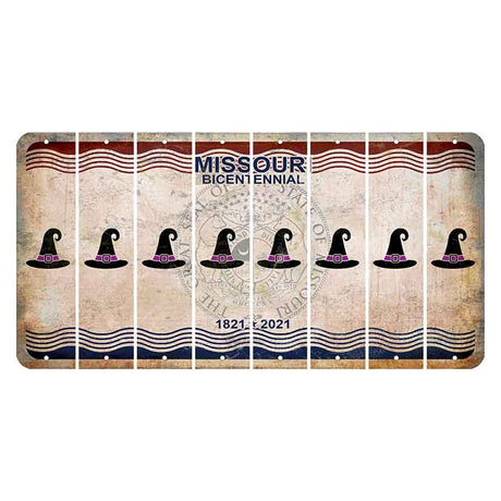 Missouri Bicentennial Cut License Plate Strips (Set of 8) Witches Hat