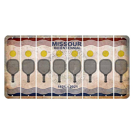 Missouri Bicentennial Cut License Plate Strips (Set of 8) Pickleball