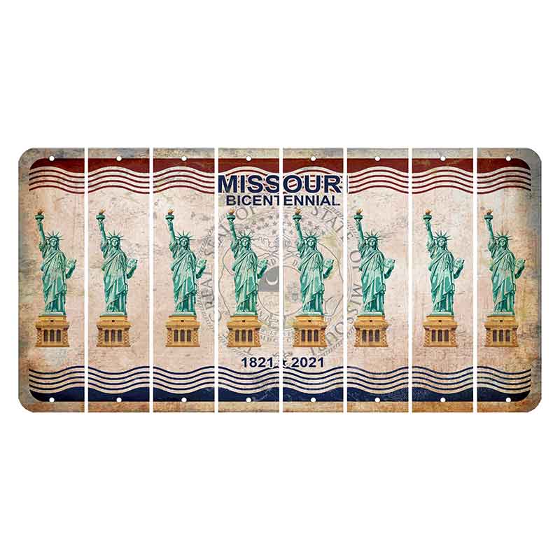 Missouri Bicentennial Cut License Plate Strips (Set of 8) Statue of Liberty