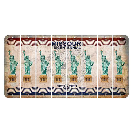 Missouri Bicentennial Cut License Plate Strips (Set of 8) Statue of Liberty