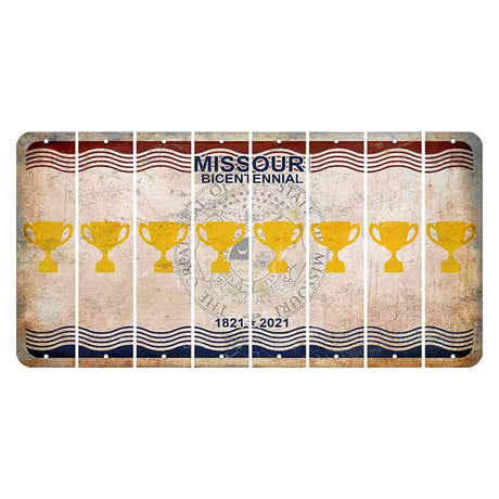 Missouri Bicentennial Cut License Plate Strips (Set of 8) Trophy