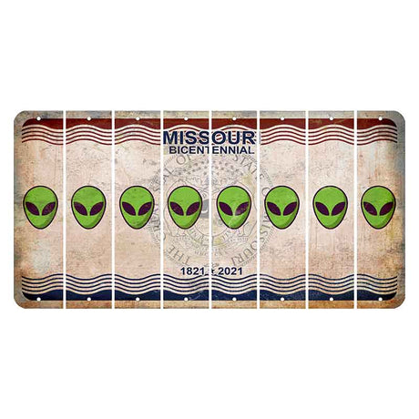 Missouri Bicentennial Cut License Plate Strips (Set of 8) Alien