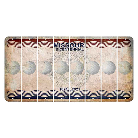 Missouri Bicentennial Cut License Plate Strips (Set of 8) Golfball