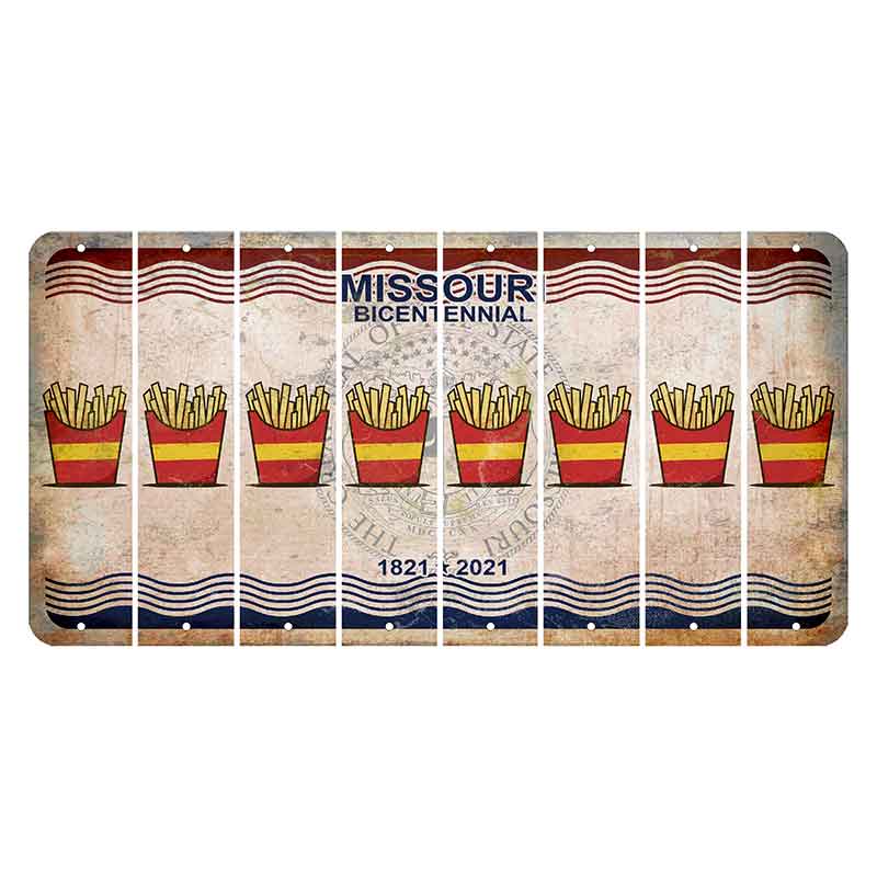 Missouri Bicentennial Cut License Plate Strips (Set of 8) French Fries