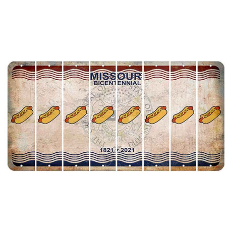 Missouri Bicentennial Cut License Plate Strips (Set of 8) Hotdog