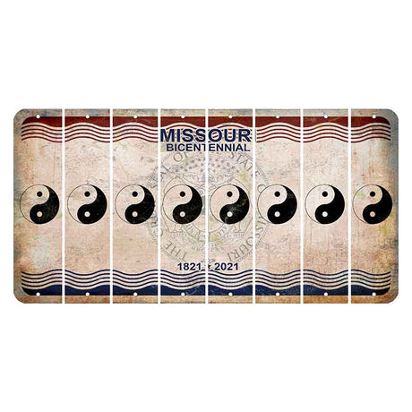 Missouri Bicentennial Cut License Plate Strips (Set of 8) Yin Yang