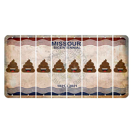 Missouri Bicentennial Cut License Plate Strips (Set of 8) Emoji - Poop