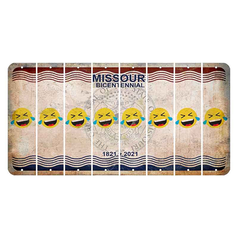 Missouri Bicentennial Cut License Plate Strips (Set of 8) Emoji - Laughing