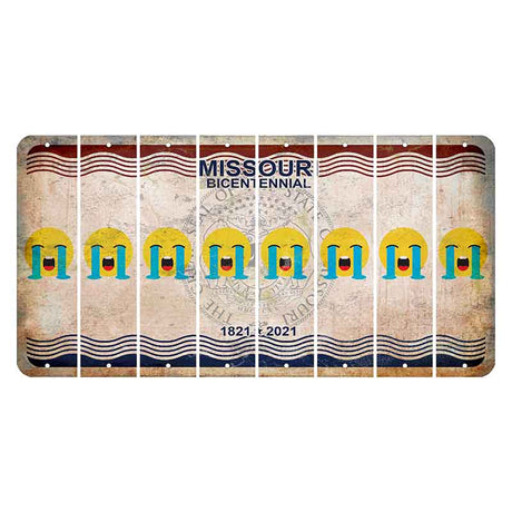 Missouri Bicentennial Cut License Plate Strips (Set of 8) Emoji - Crying