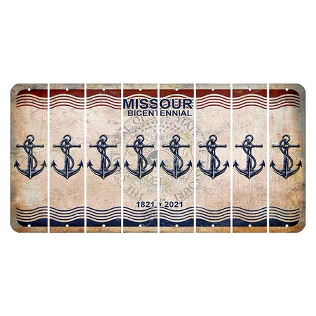 Missouri Bicentennial Cut License Plate Strips (Set of 8) Boat Anchor