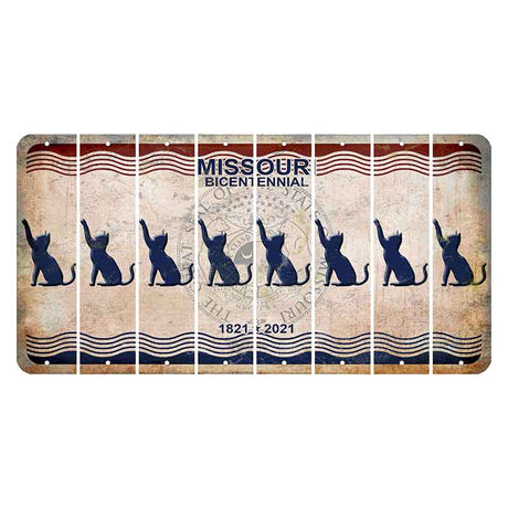 Missouri Bicentennial Cut License Plate Strips (Set of 8) Cat