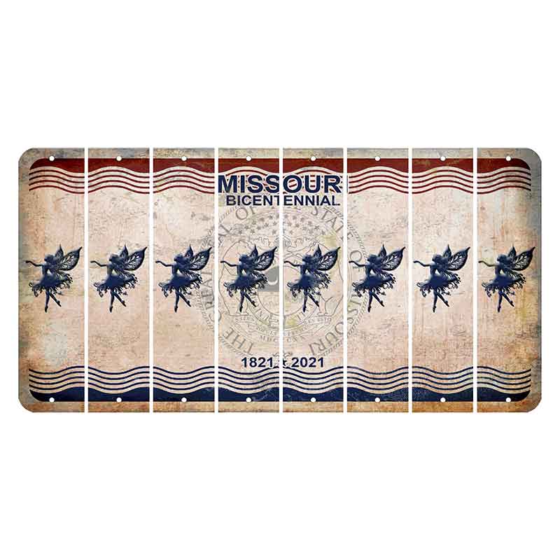 Missouri Bicentennial Cut License Plate Strips (Set of 8) Fairy