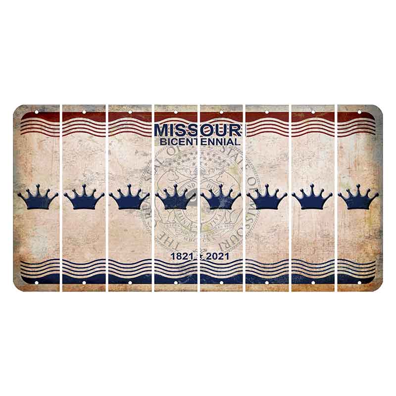 Missouri Bicentennial Cut License Plate Strips (Set of 8) Crown