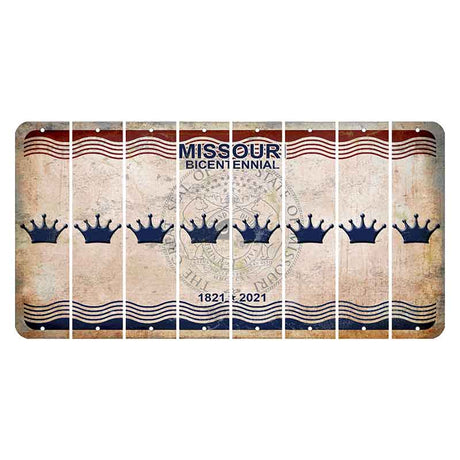 Missouri Bicentennial Cut License Plate Strips (Set of 8) Crown