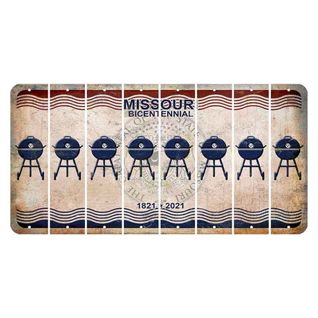 Missouri Bicentennial Cut License Plate Strips (Set of 8) Grill